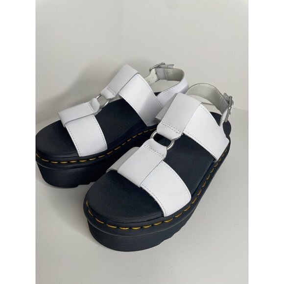 Doc Dr. Martens Francis WHite Leather Strap Platform Sandal EU 42 US 10 New - Picture 2 of 7